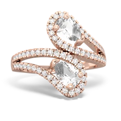 White Topaz Diamond Dazzler 14K Rose Gold ring R3000
