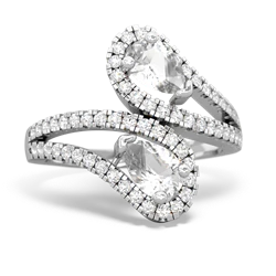 White Topaz Diamond Dazzler 14K White Gold ring R3000
