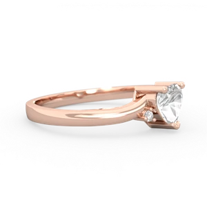White Topaz Delicate Heart 14K Rose Gold ring R0203