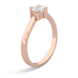 White Topaz Delicate Heart 14K Rose Gold ring R0203