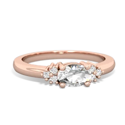 White Topaz Simply Elegant East-West 14K Rose Gold ring R2480