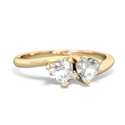 White Topaz Sweethearts 14K Yellow Gold ring R5260