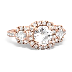 White Topaz Regal Halo 14K Rose Gold ring R5350