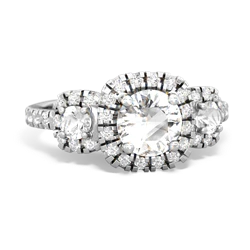 White Topaz Regal Halo 14K White Gold ring R5350