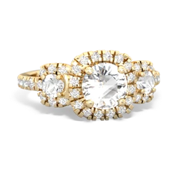 White Topaz Regal Halo 14K Yellow Gold ring R5350