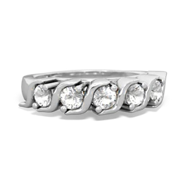 White Topaz Anniversary Band 14K White Gold ring R2089