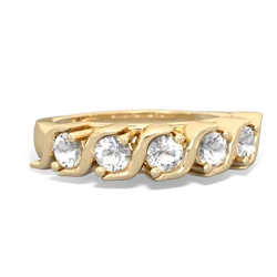 White Topaz Anniversary Band 14K Yellow Gold ring R2089