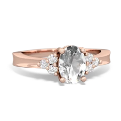 White Topaz Simply Elegant 14K Rose Gold ring R2113