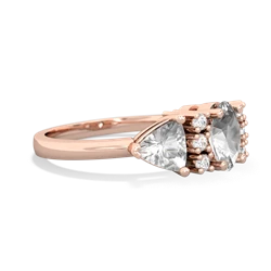 White Topaz Antique Style Three Stone 14K Rose Gold ring R2186