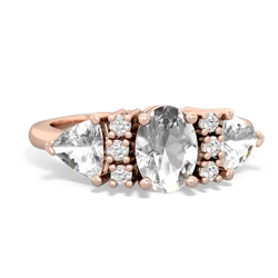 White Topaz Antique Style Three Stone 14K Rose Gold ring R2186