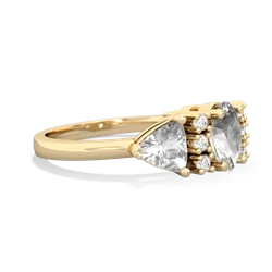 White Topaz Antique Style Three Stone 14K Yellow Gold ring R2186