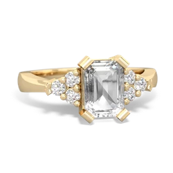 White Topaz Timeless Classic 14K Yellow Gold ring R2591