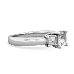 White Topaz Three Stone Trellis 14K White Gold ring R4015