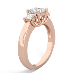 White Topaz Three Stone Trellis 14K Rose Gold ring R4015