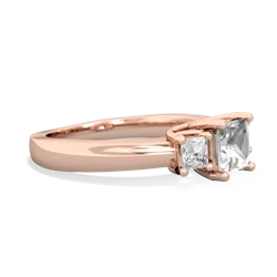 White Topaz Three Stone Trellis 14K Rose Gold ring R4015