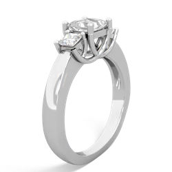 White Topaz Three Stone Trellis 14K White Gold ring R4015