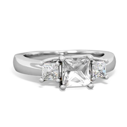 White Topaz Three Stone Trellis 14K White Gold ring R4015