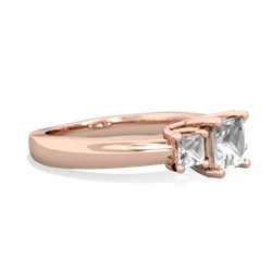 White Topaz Three Stone Trellis 14K Rose Gold ring R4015