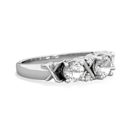 White Topaz Hugs And Kisses 14K White Gold ring R5016