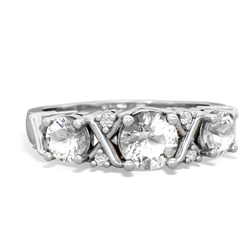 White Topaz Hugs And Kisses 14K White Gold ring R5016