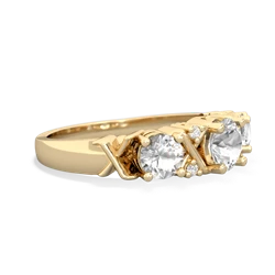 White Topaz Hugs And Kisses 14K Yellow Gold ring R5016