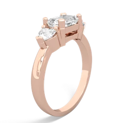 White Topaz Three Stone 14K Rose Gold ring R5235