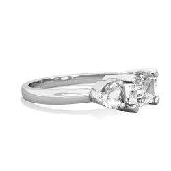 White Topaz Three Stone 14K White Gold ring R5235