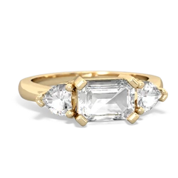 White Topaz Three Stone 14K Yellow Gold ring R5235