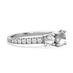 White Topaz Pave Trellis 14K White Gold ring R5500