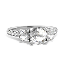 White Topaz Pave Trellis 14K White Gold ring R5500