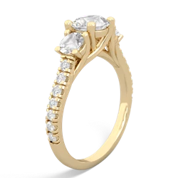 White Topaz Pave Trellis 14K Yellow Gold ring R5500