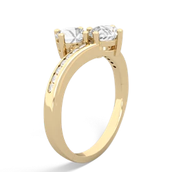 White Topaz Channel Set Two Stone 14K Yellow Gold ring R5303