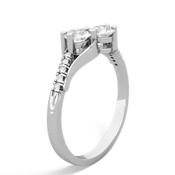 White Topaz Infinity Pave Two Stone 14K White Gold ring R5285