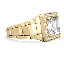 White Topaz Men's Watch 14K Yellow Gold ring R0510