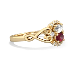 White Topaz Love Nest 14K Yellow Gold ring R5860