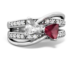 White Topaz Bowtie 14K White Gold ring R2360