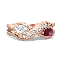 White Topaz Diamond Infinity 14K Rose Gold ring R5390