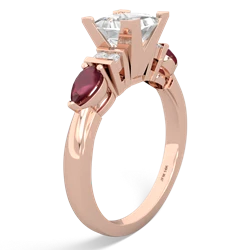 White Topaz 6Mm Princess Eternal Embrace Engagement 14K Rose Gold ring C2002