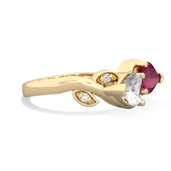 White Topaz Floral Elegance 14K Yellow Gold ring R5790