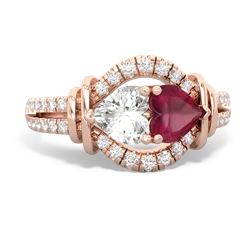 White Topaz Art-Deco Keepsake 14K Rose Gold ring R5630