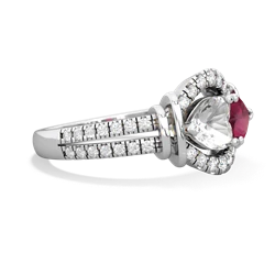 White Topaz Art-Deco Keepsake 14K White Gold ring R5630