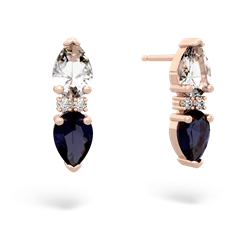 White Topaz Bowtie Drop 14K Rose Gold earrings E0865