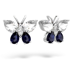 White Topaz Butterfly 14K White Gold earrings E2215