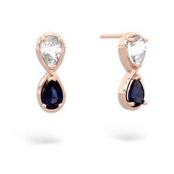 White Topaz Infinity 14K Rose Gold earrings E5050