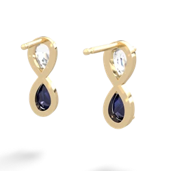 White Topaz Infinity 14K Yellow Gold earrings E5050