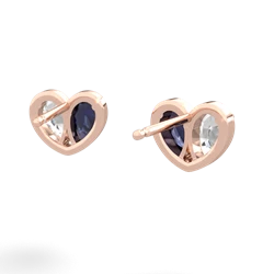 White Topaz 'Our Heart' 14K Rose Gold earrings E5072