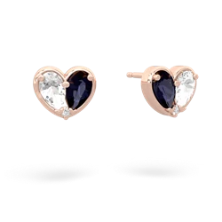 White Topaz 'Our Heart' 14K Rose Gold earrings E5072