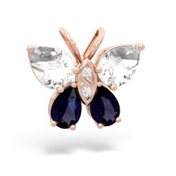 White Topaz Butterfly 14K Rose Gold pendant P2215