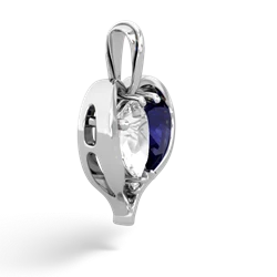 White Topaz Two Become One 14K White Gold pendant P5330