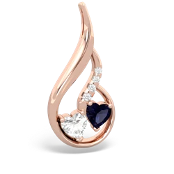 White Topaz Keepsake Curves 14K Rose Gold pendant P5450